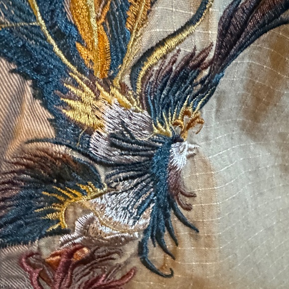 Women's distressed A-Line Skirt in Tan with embroidery and so many details! EUC - Picture 7 of 16